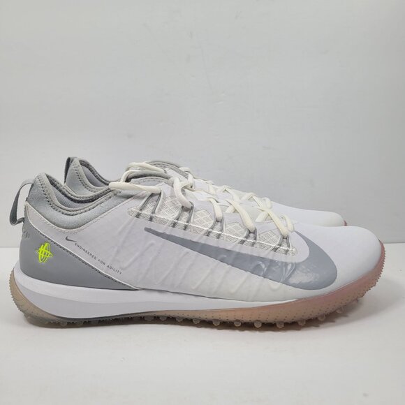 Nike Alpha Huarache 7 Pro TF Lax Men's White Gray Shoes CJ0235-101 US Sz 11.5 - Picture 3 of 10